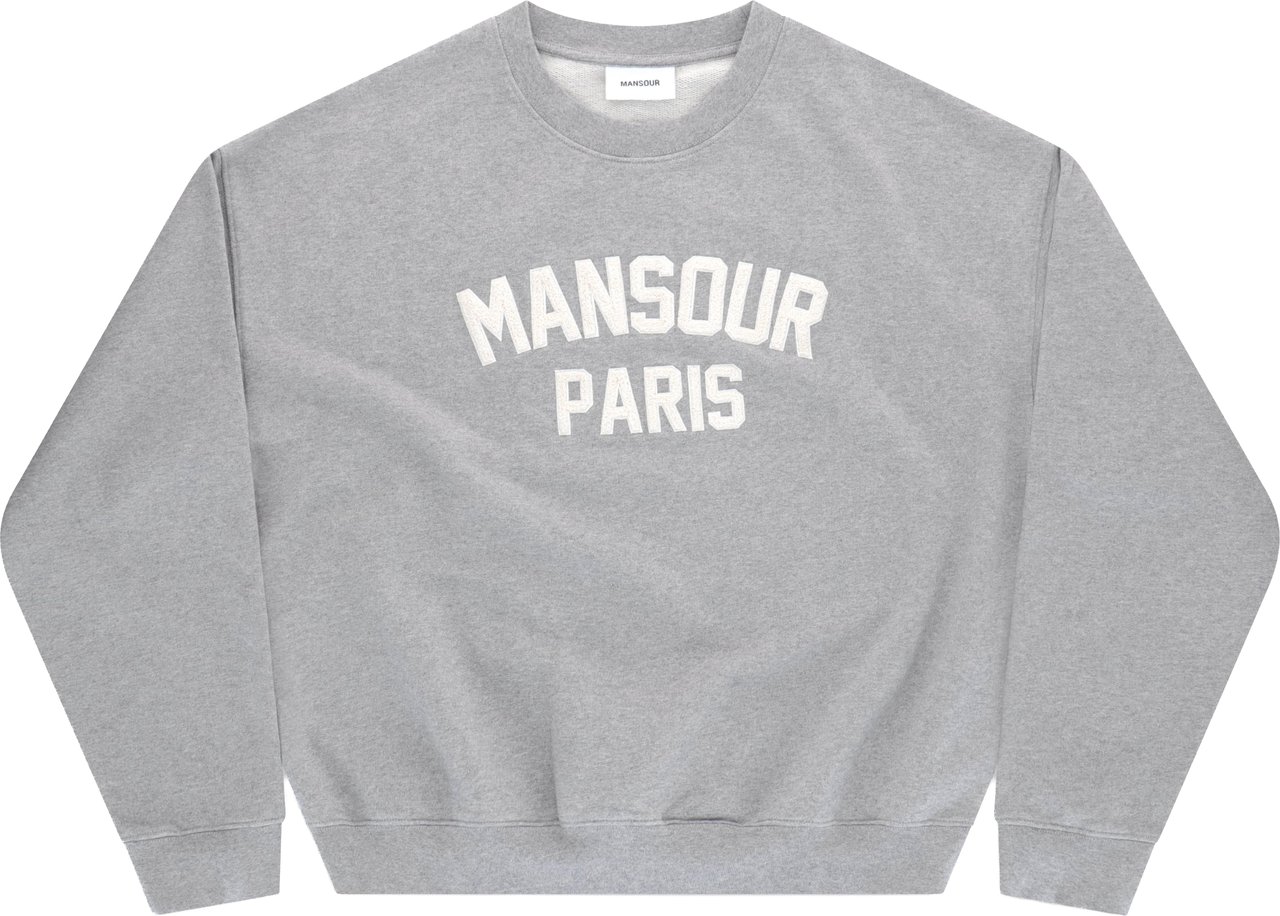 Mansour Paris College Sweater Heather Grey Grijs