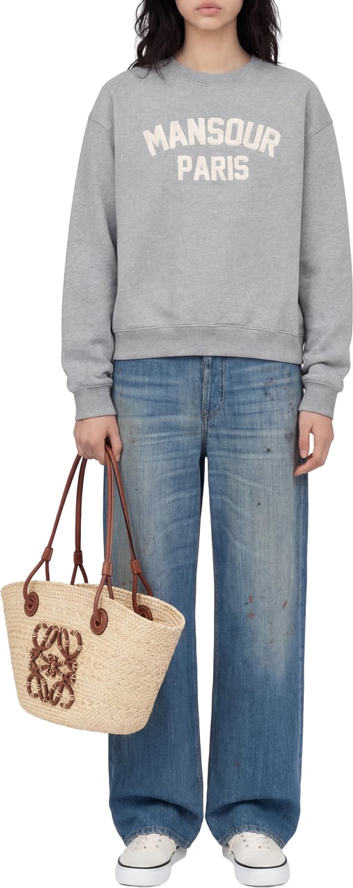 Mansour Paris College Sweater Heather Grey Grijs