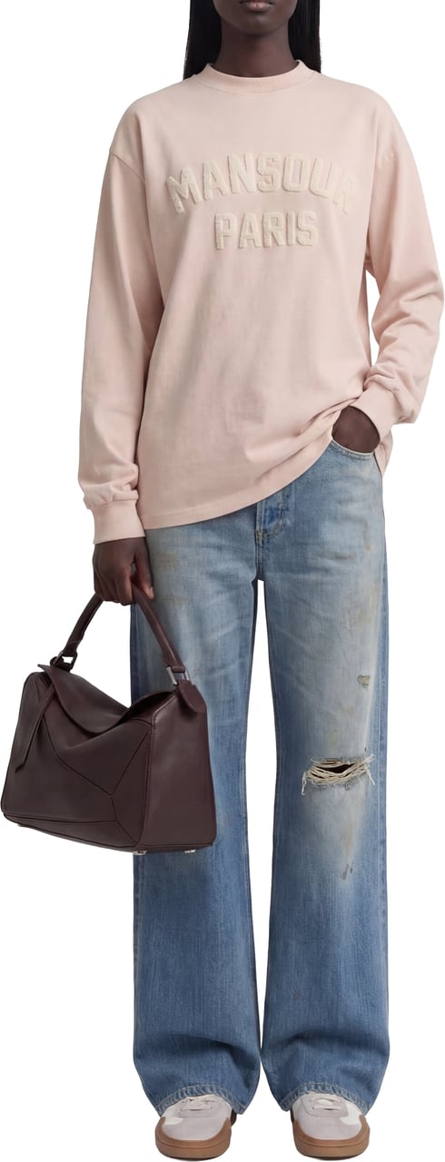 Mansour Paris College Longsleeve Dusty Pink Roze
