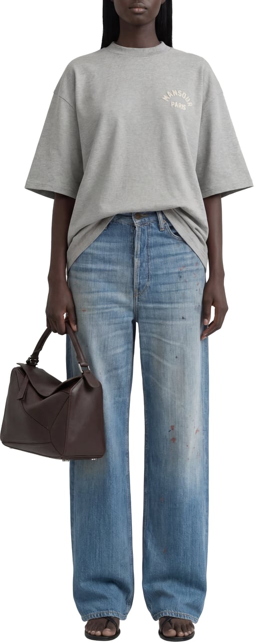 Mansour Paris College T-shirt Heather Grey Grijs