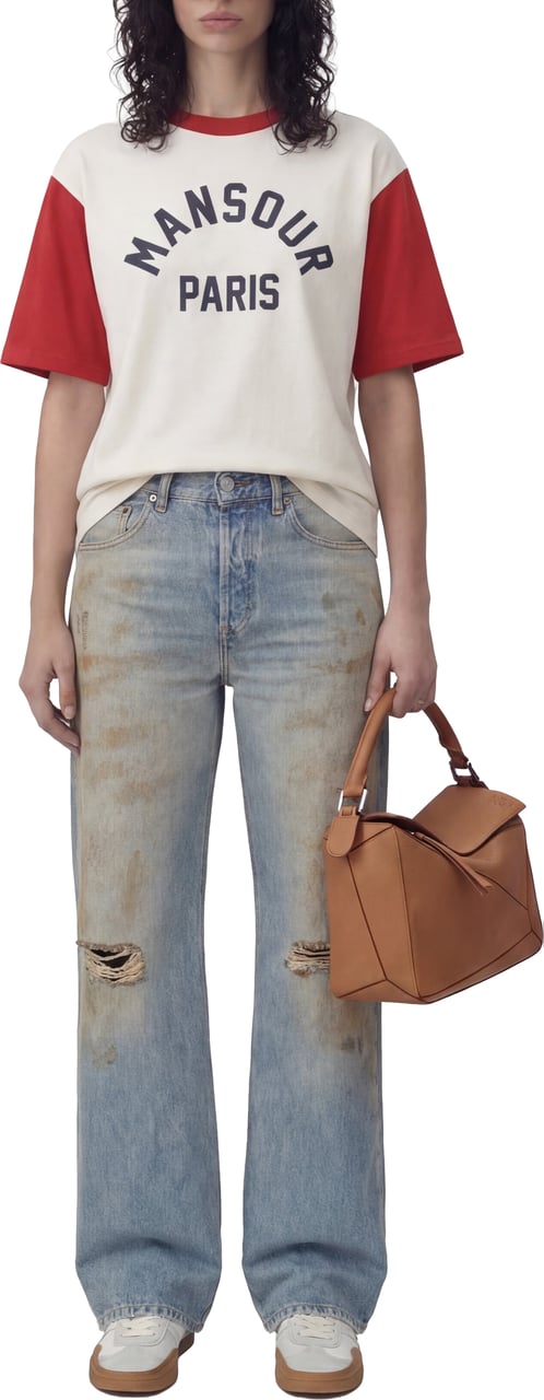 Mansour Paris College T-shirt American Red Rood