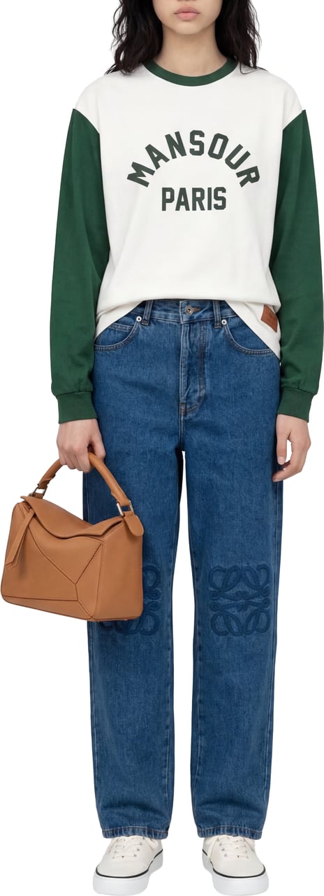 Mansour Paris College Baseball Longsleeve Wit