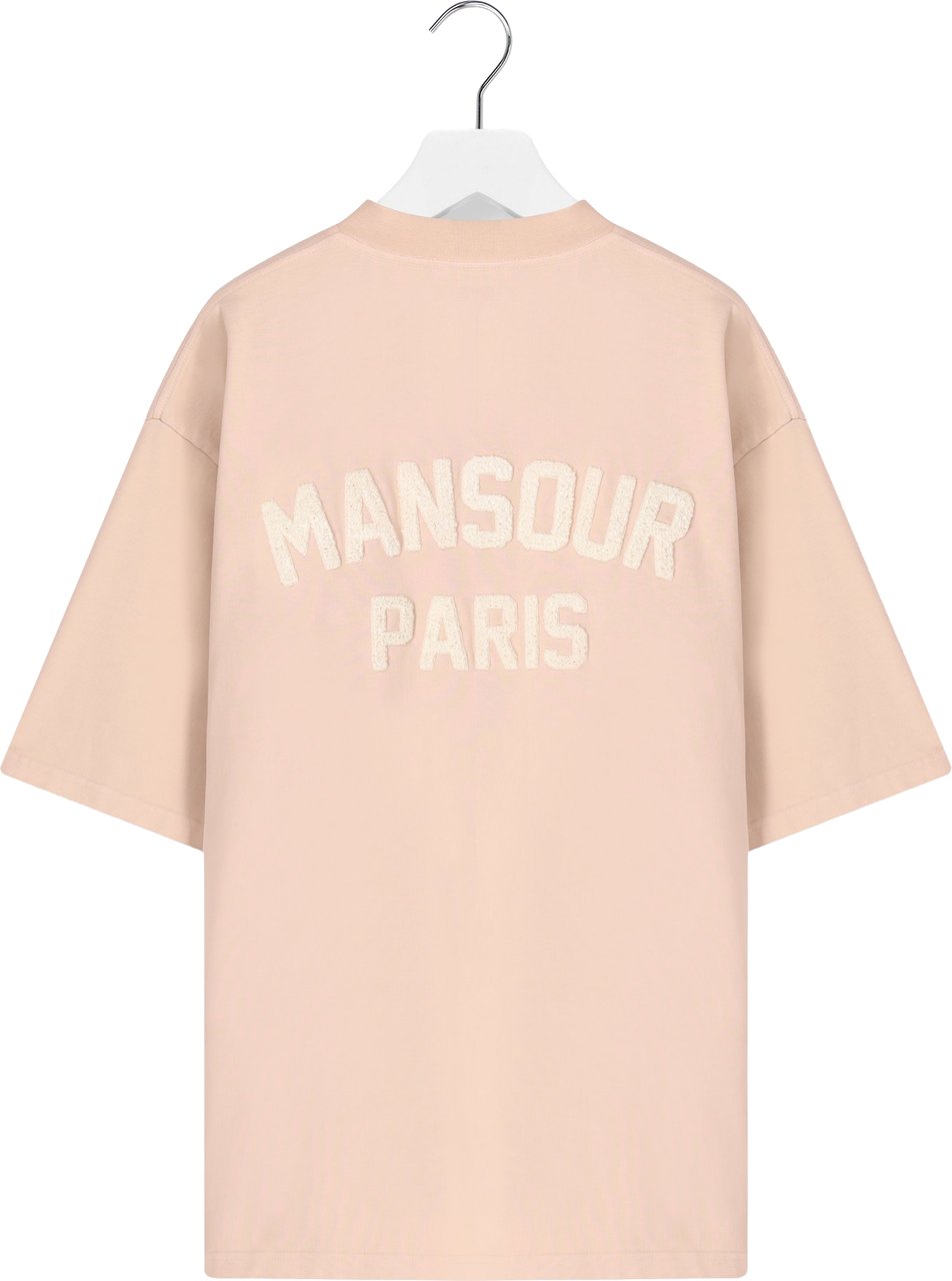 Mansour Paris College T-shirt Dusty Pink Roze