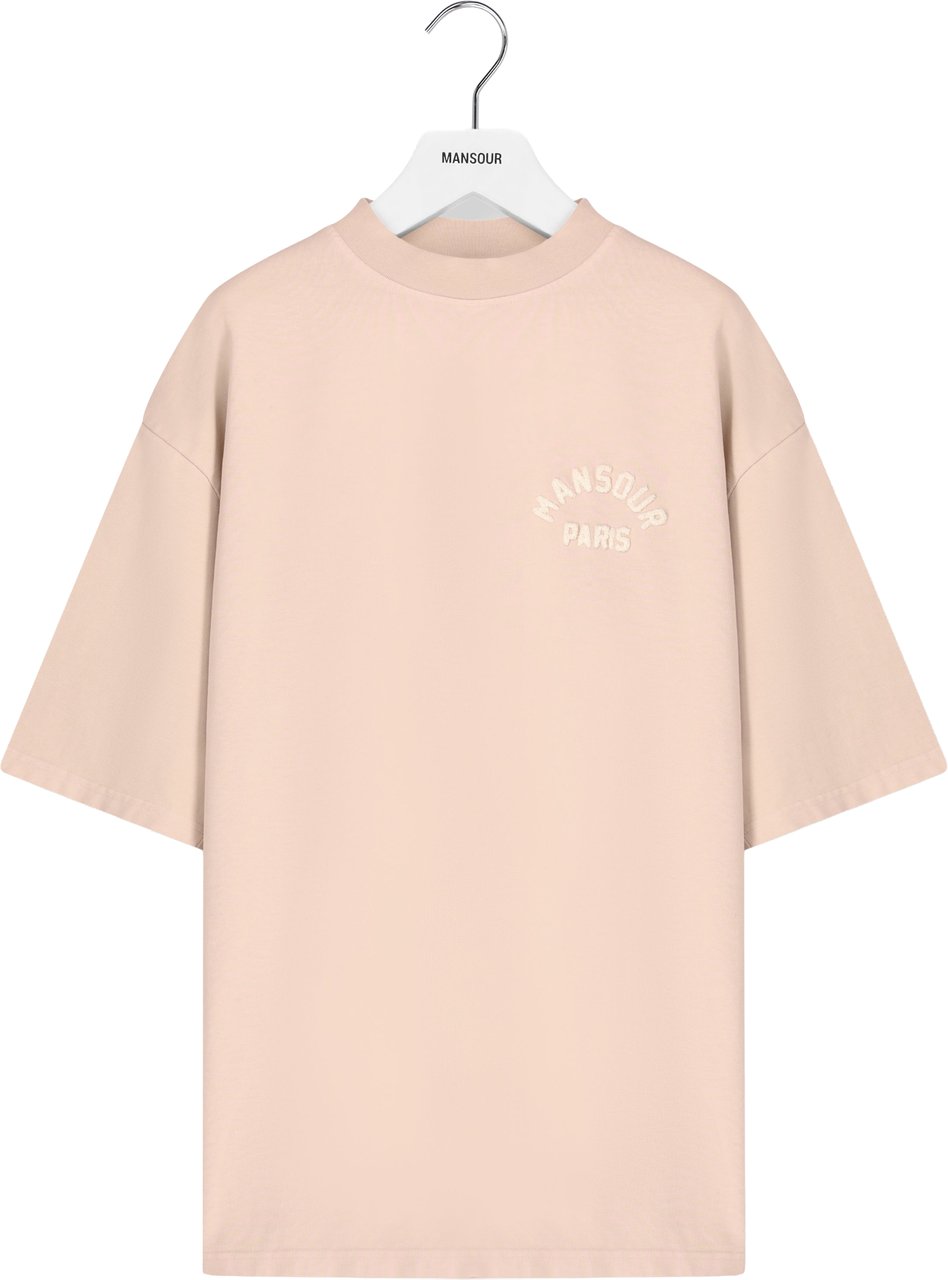 Mansour Paris College T-shirt Dusty Pink Roze