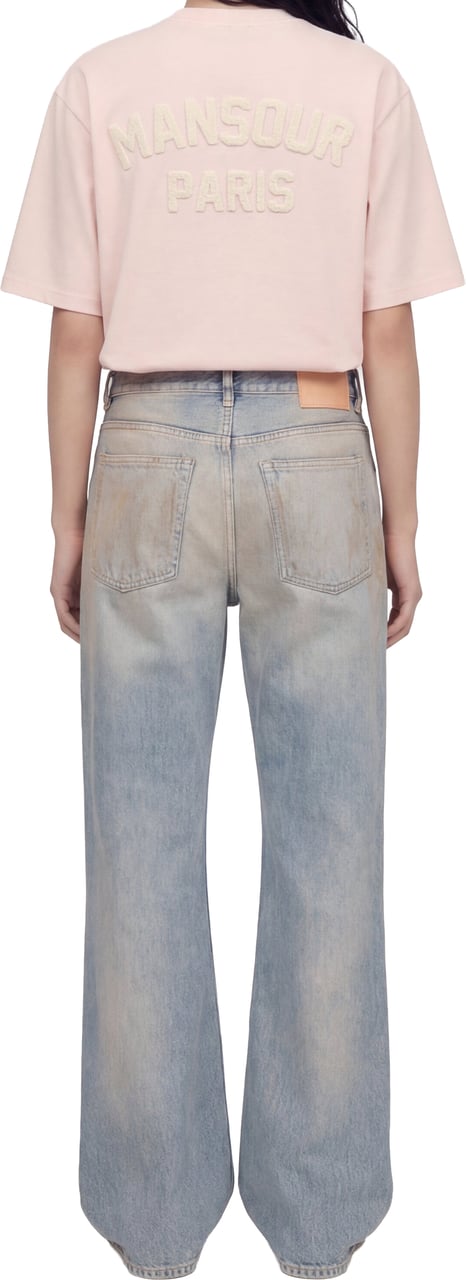 Mansour Paris College T-shirt Dusty Pink Roze