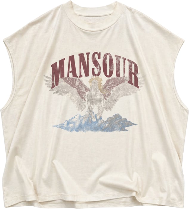 Mansour Cloud Runner Sleeveless T-shirt Dusty White Neutraal