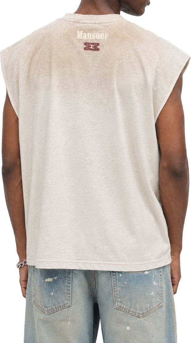Mansour Cloud Runner Sleeveless T-shirt Dusty White Neutraal