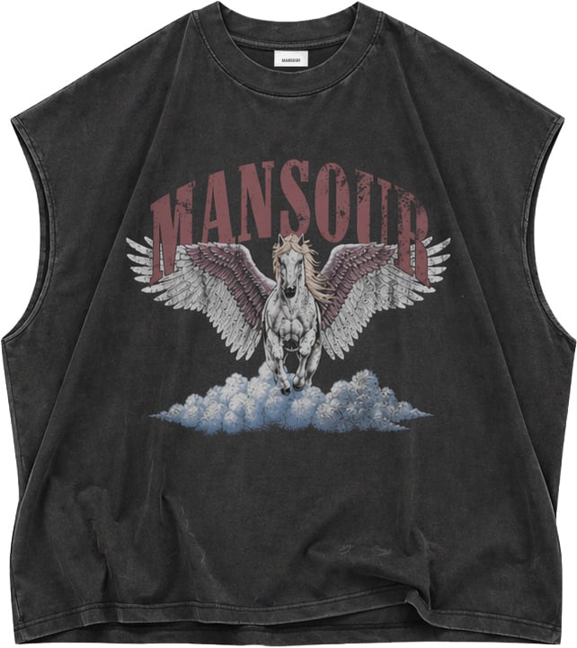 Mansour Cloud Runner Sleeveless T-shirt Dusty White Neutraal