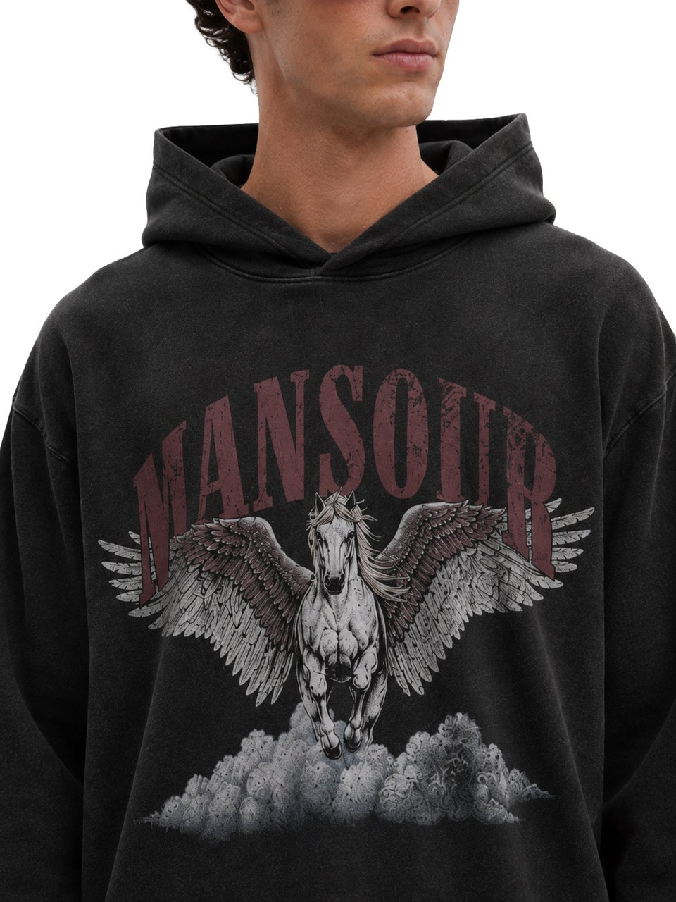 Mansour Cloud Runner Hoodie Vintage Black Zwart