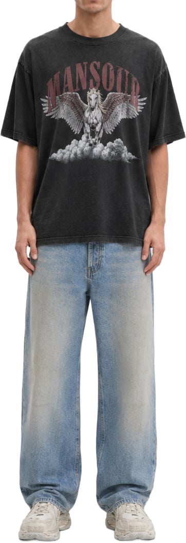 Mansour Cloud Runner T-shirt Vintage Black Zwart