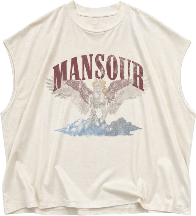 Mansour Cloud Runner Sleeveless T-shirt Vintage Black Zwart