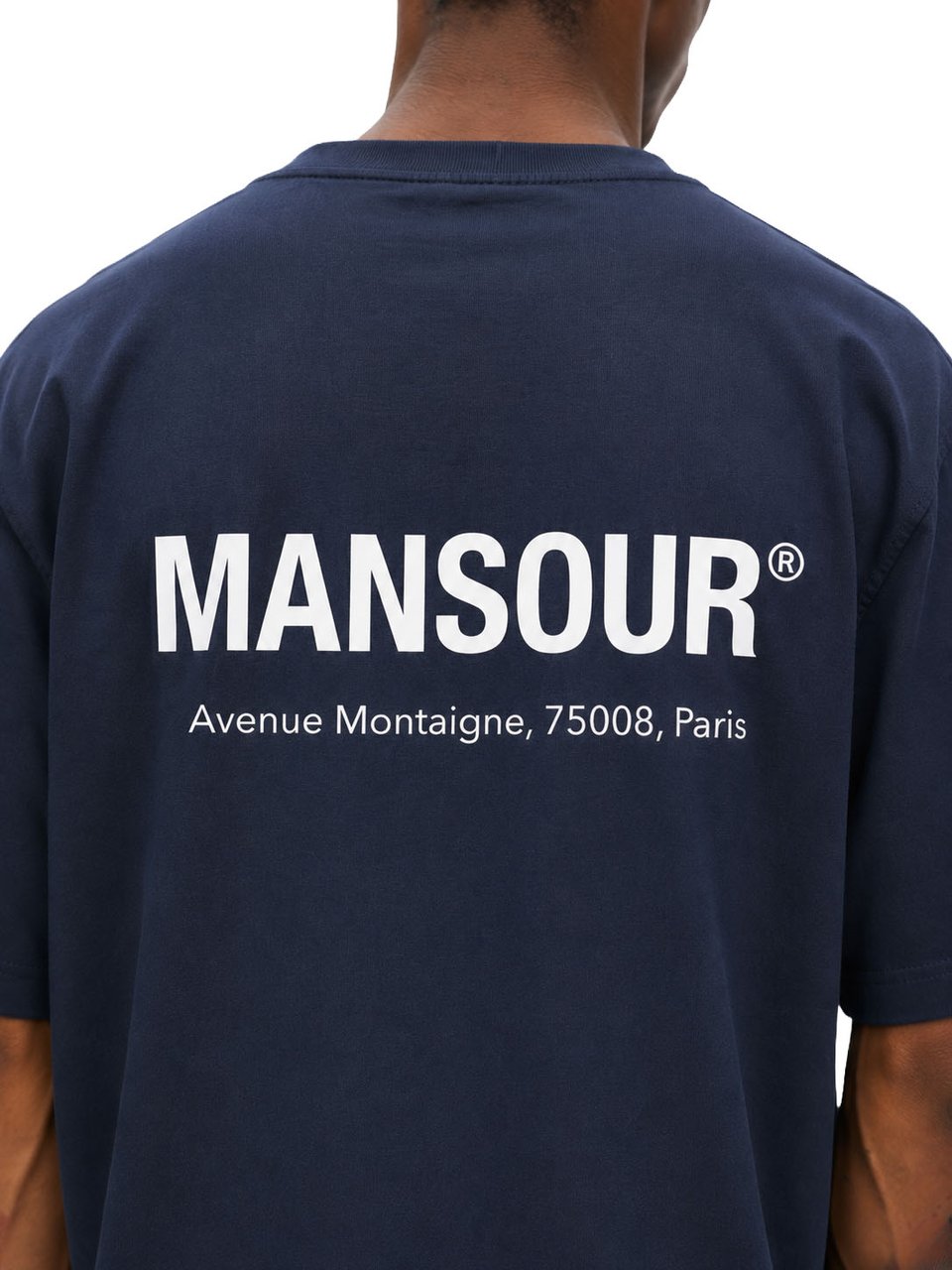 Mansour Logo Address T-shirt Navy Bruin