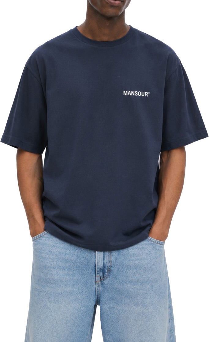 Mansour Logo Address T-shirt Navy Bruin