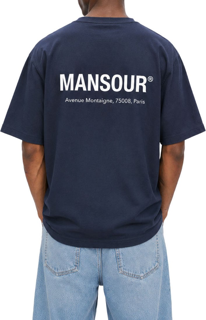 Mansour Logo Address T-shirt Navy Bruin