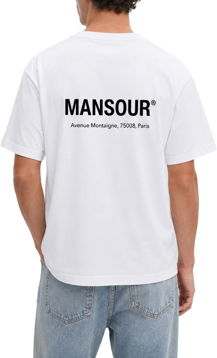 Mansour Logo Address T-shirt White Bruin
