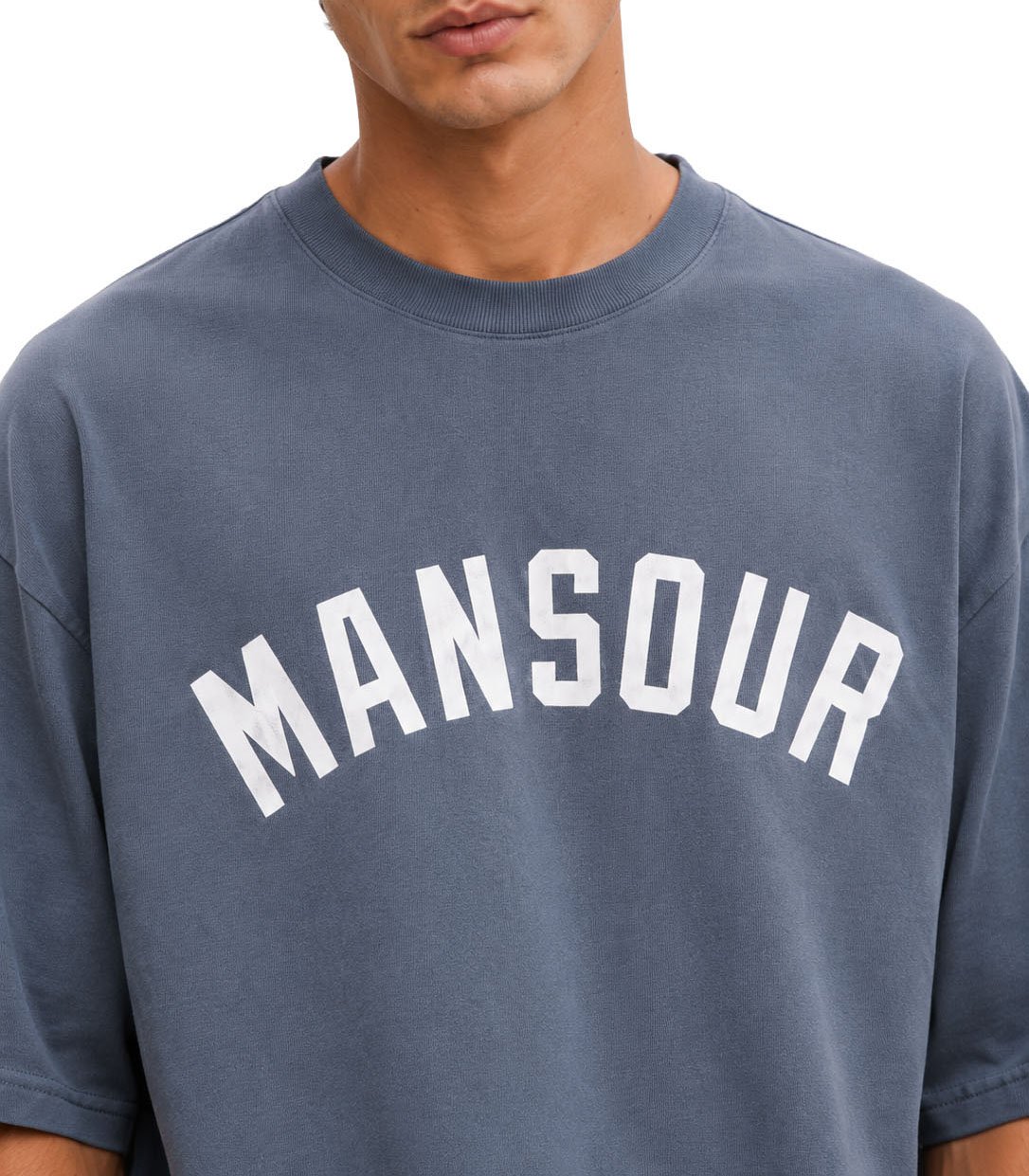 Mansour Varsity Logo T-shirt Faded Indigo Bruin