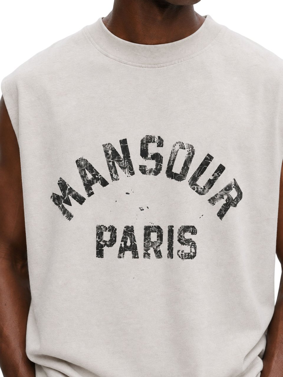 Mansour Vintage Faded Cream Sleeveless Arch Shirt Bruin
