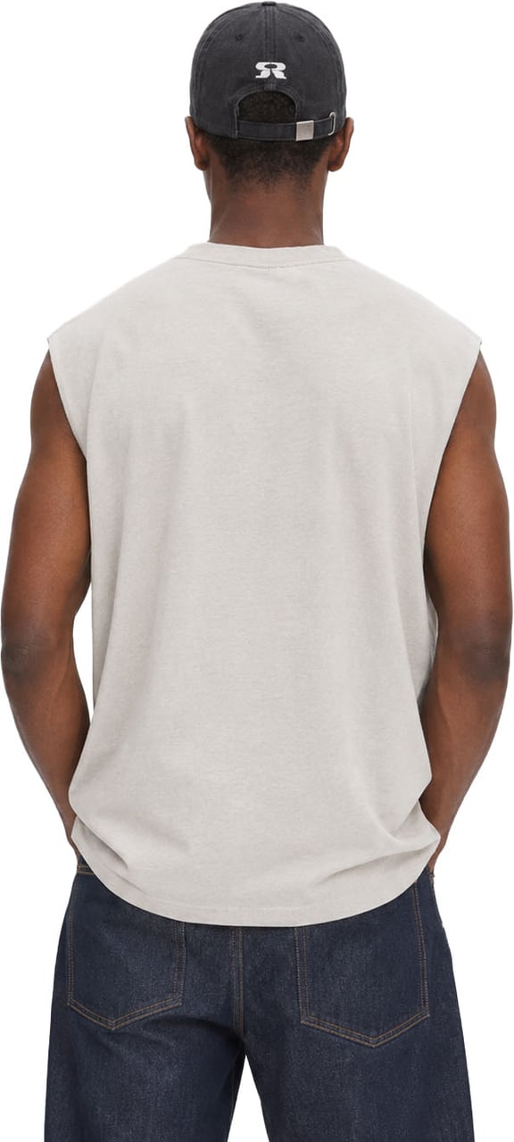 Mansour Vintage Faded Cream Sleeveless Arch Shirt Bruin