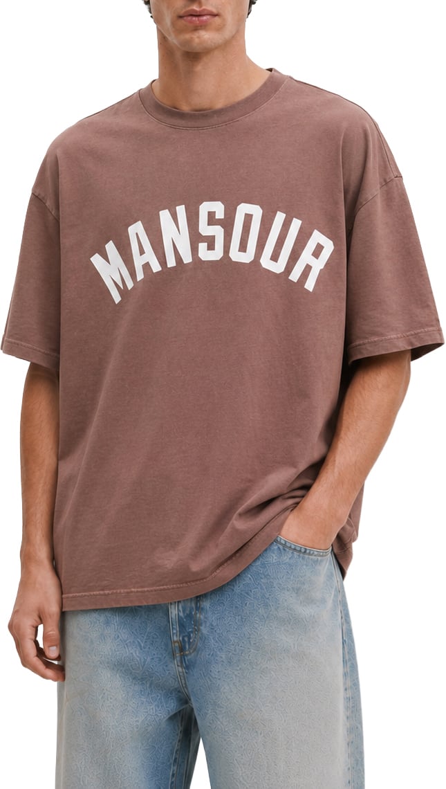 Mansour Varsity Logo T-shirt Faded Pink Bruin
