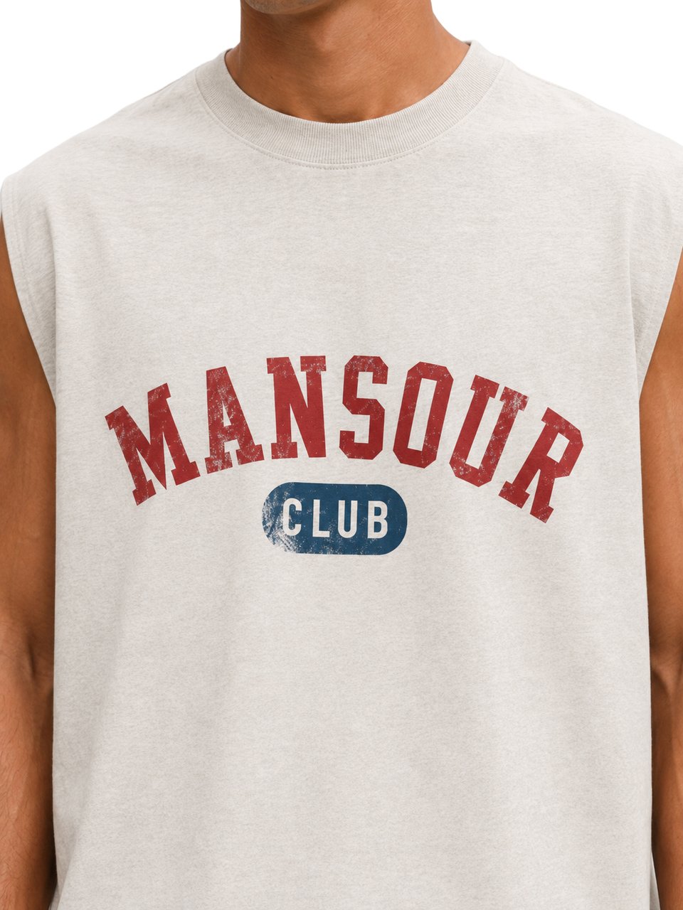 Mansour Club Faded Cream Sleeveless T-shirt Bruin