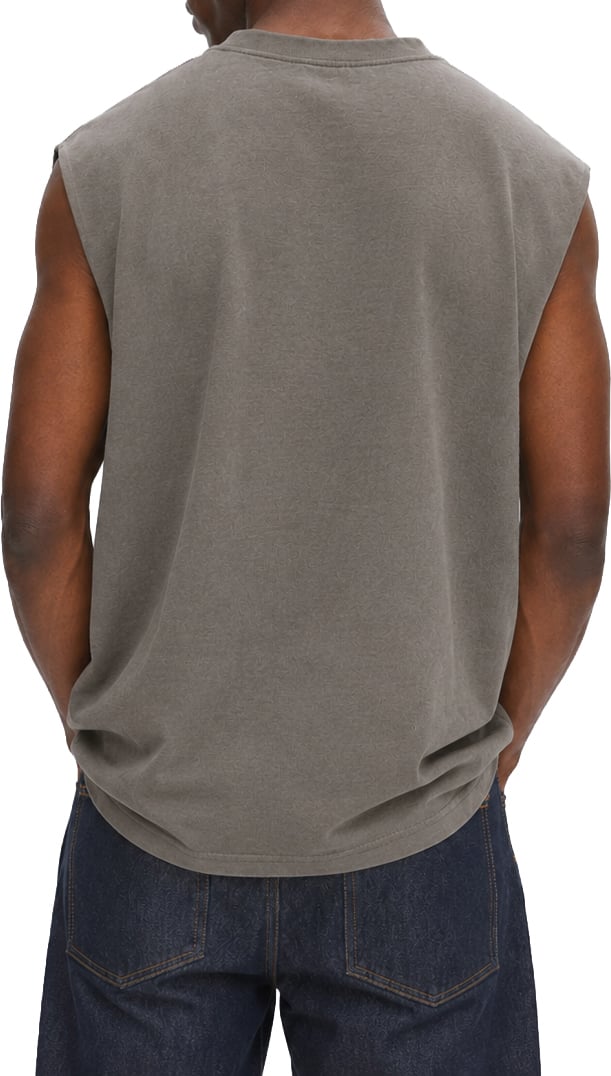 Mansour Club Faded Taupe Sleeveless T-shirt Bruin