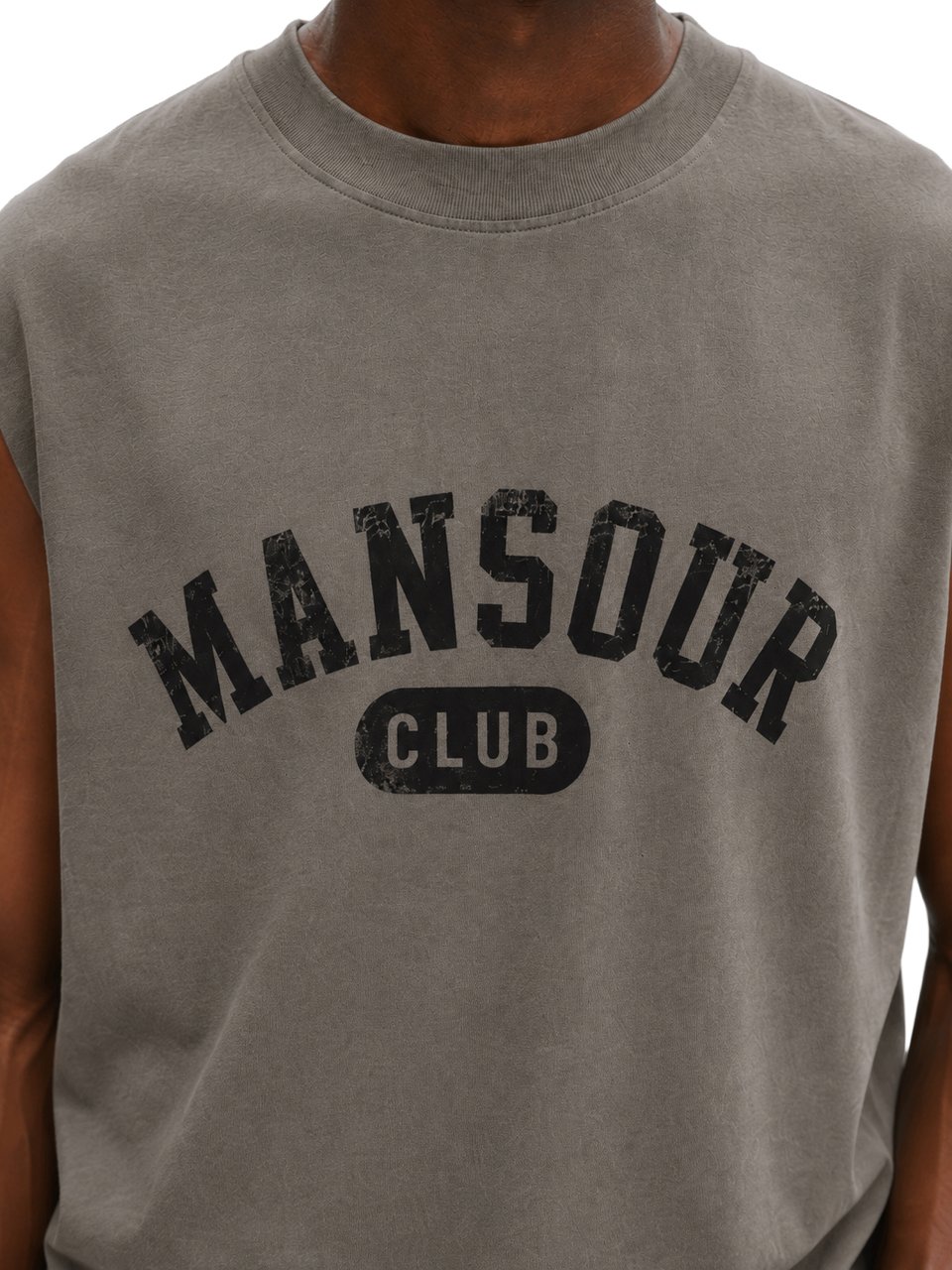 Mansour Club Faded Taupe Sleeveless T-shirt Bruin