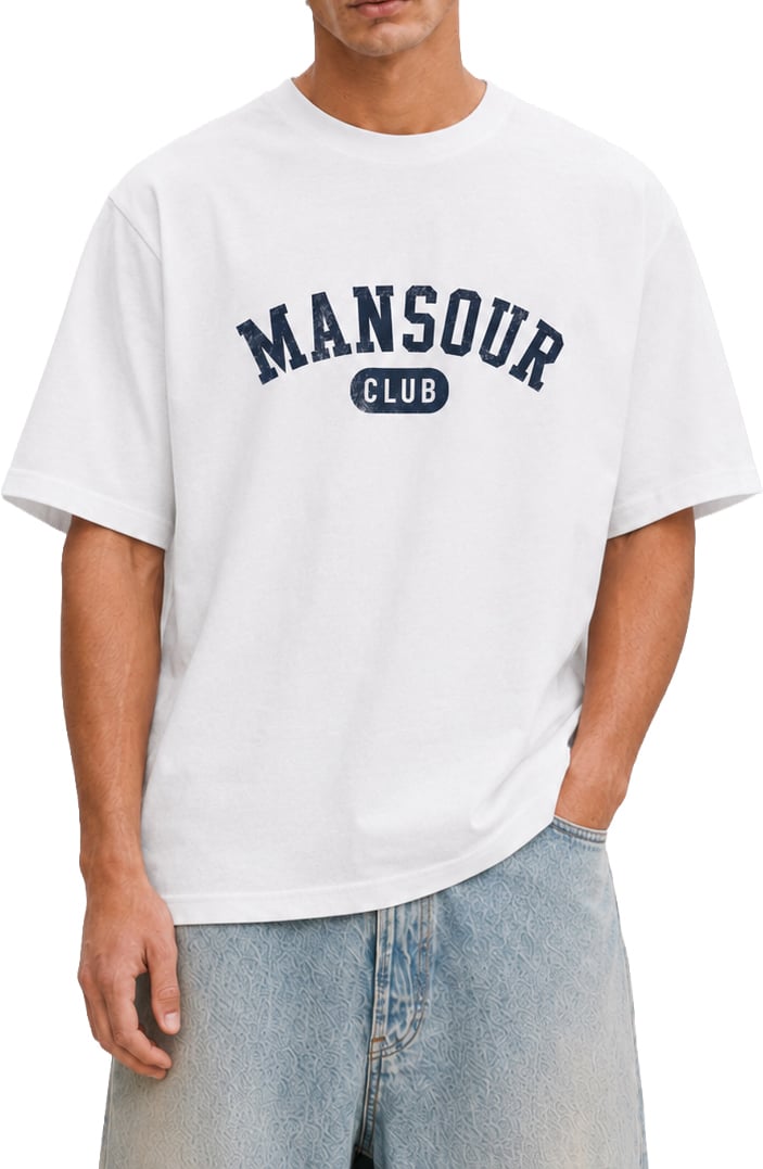 Mansour Club Faded White T-shirt Bruin