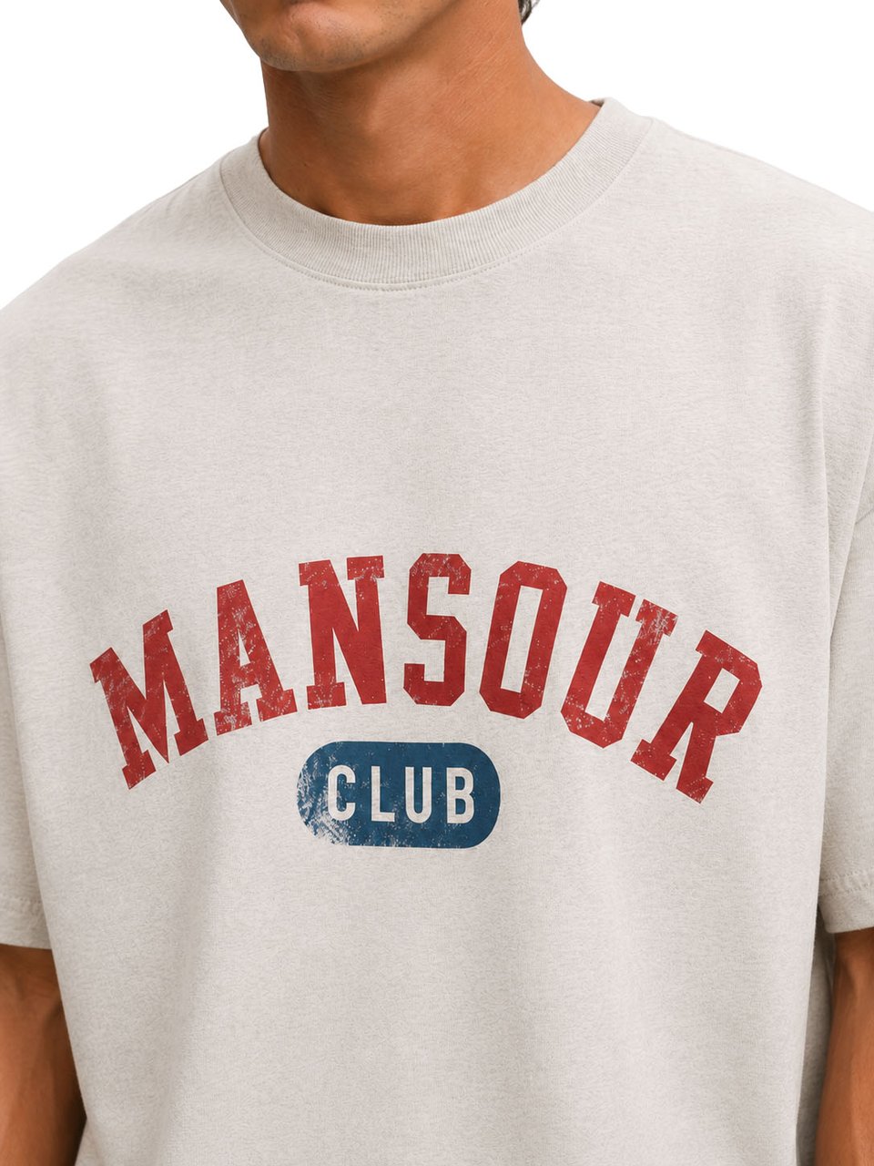 Mansour Club Faded Cream T-shirt Bruin