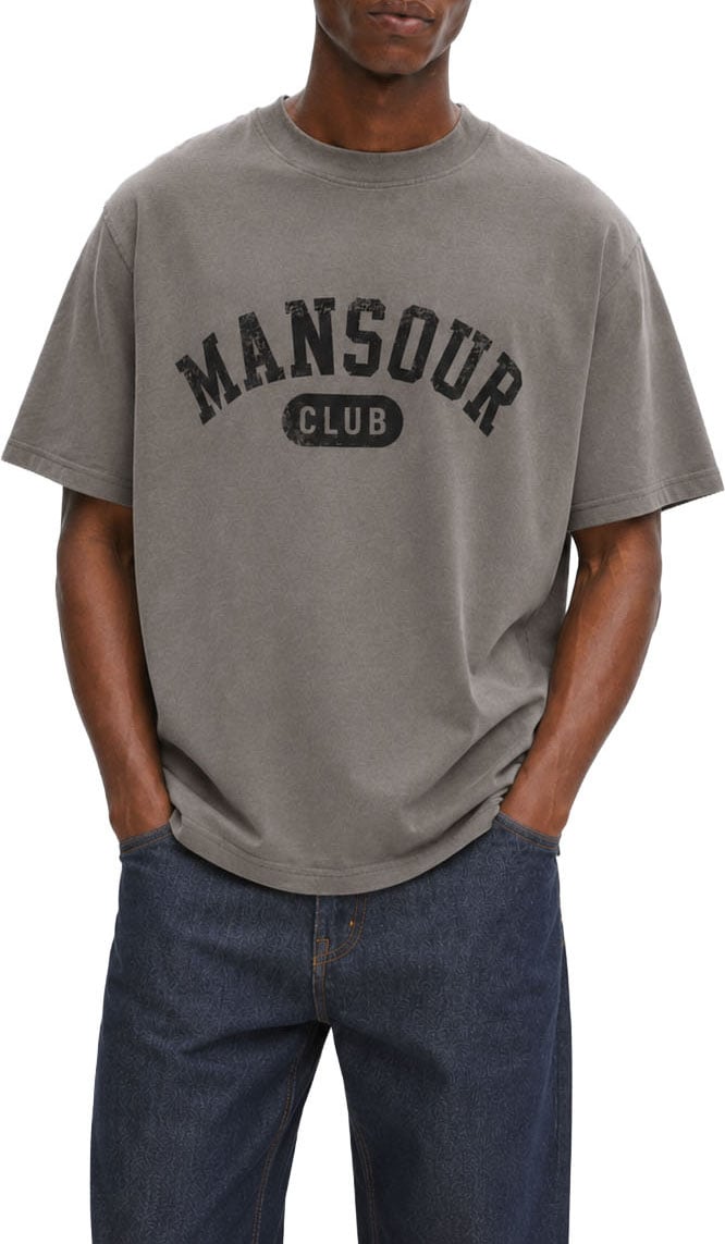 Mansour Club Faded Taupe T-shirt Bruin