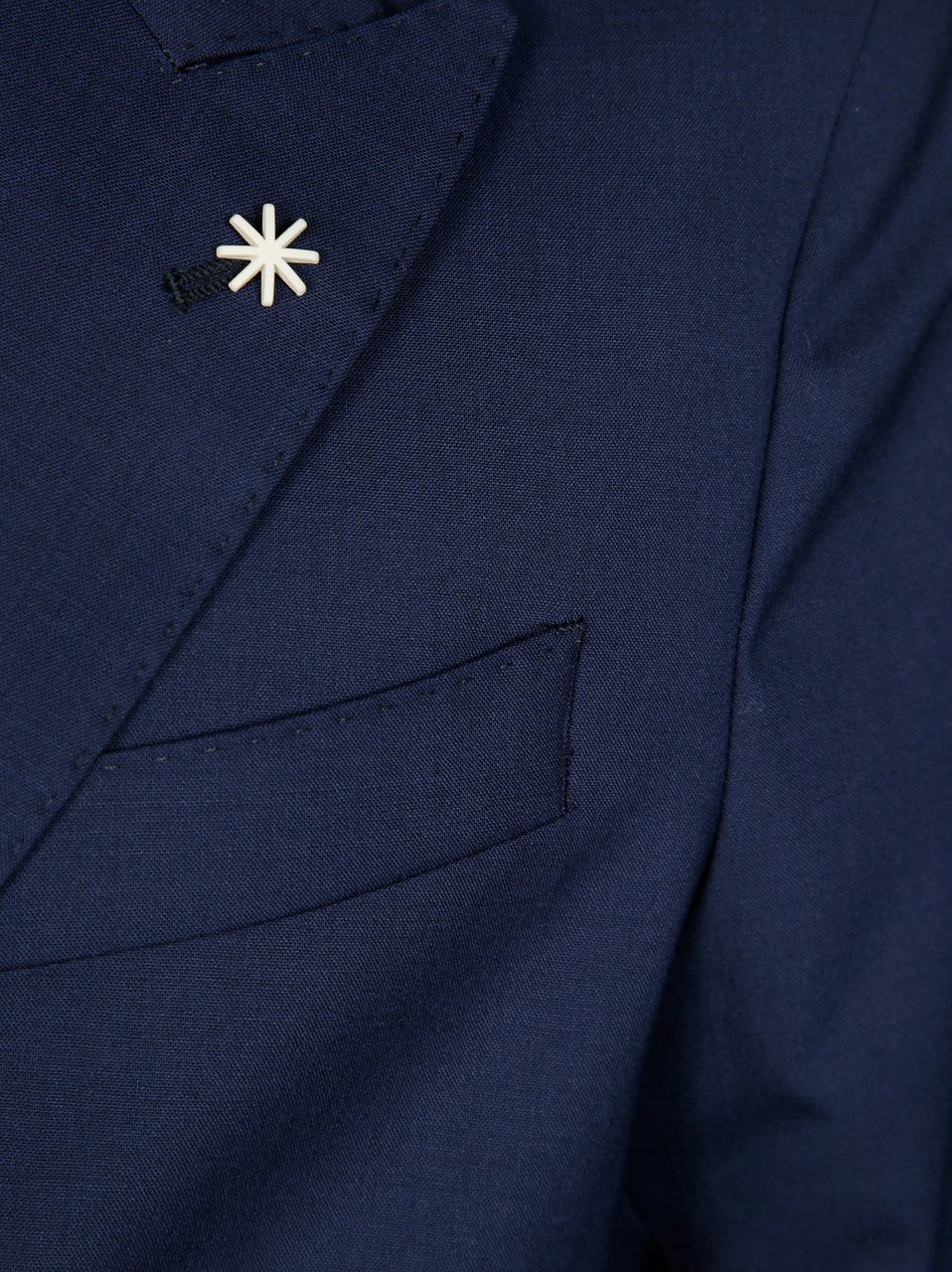Manuel Ritz Deep Navy Double Breasted Wool Suit Zwart