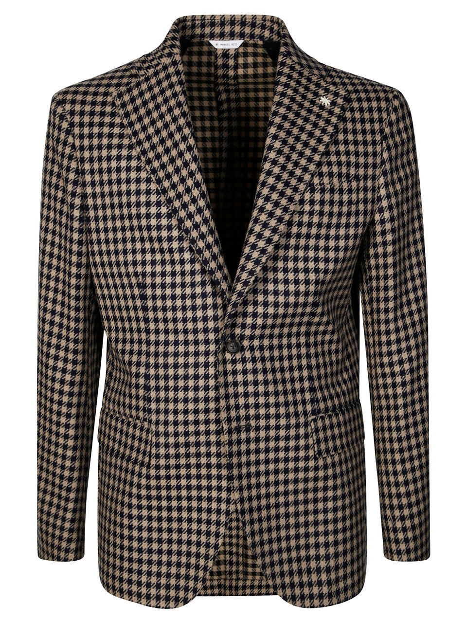 Manuel Ritz Monochrome Pied de Poule Tailored Jacket Grijs