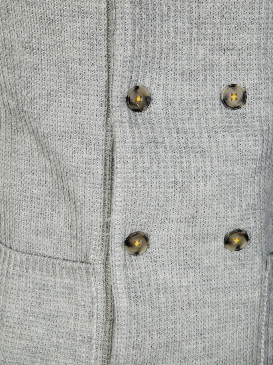 Manuel Ritz Double-Breasted Knit Jacket Grijs
