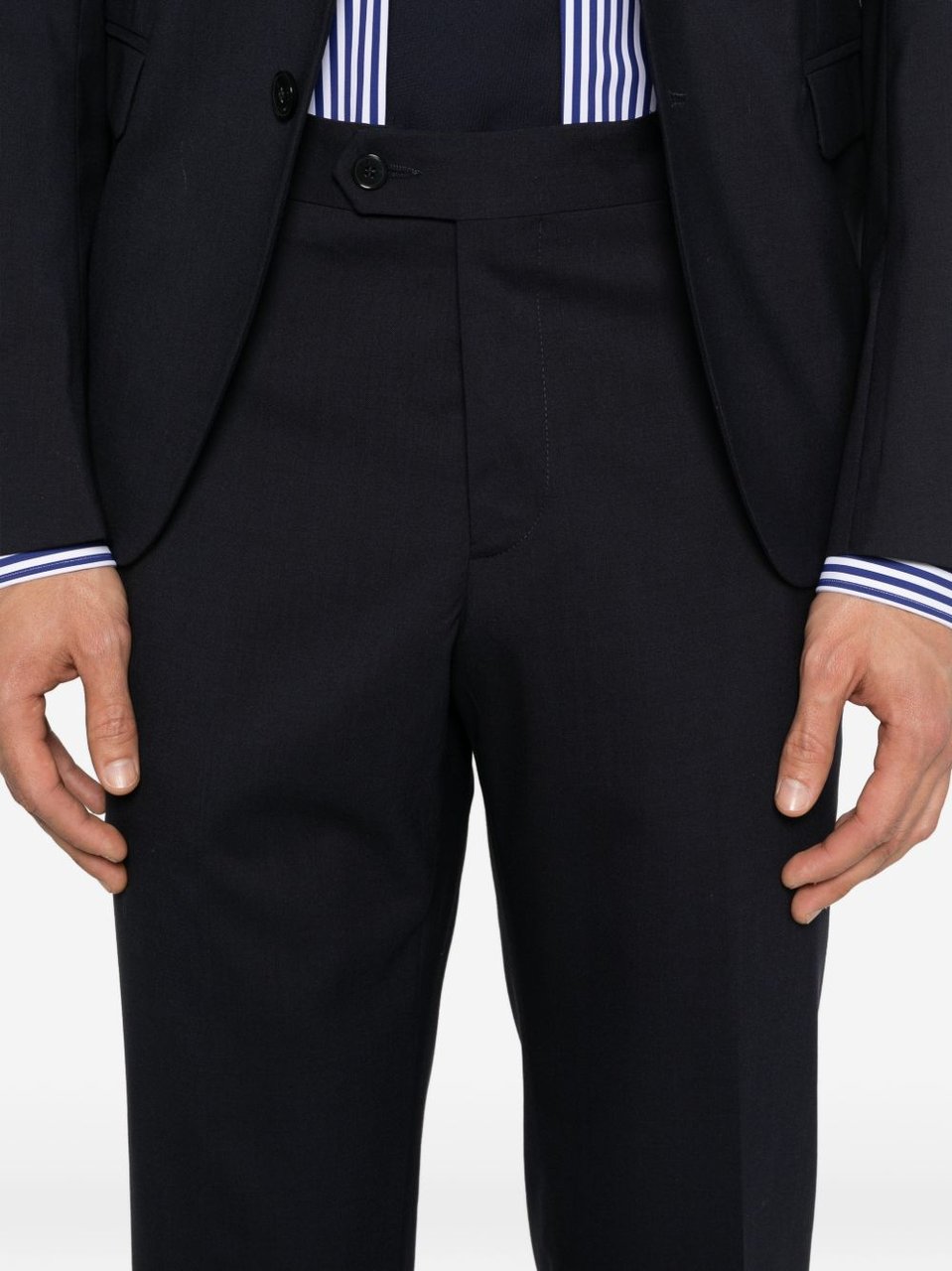 Manuel Ritz Tailored Virgin Wool Notch Lapels Suit Zwart
