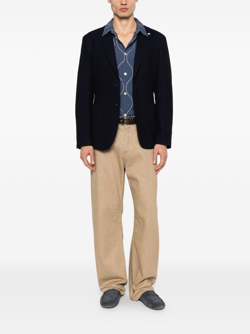 Manuel Ritz Tailored Blazer-Style Notch Lapels Cardigan Zwart