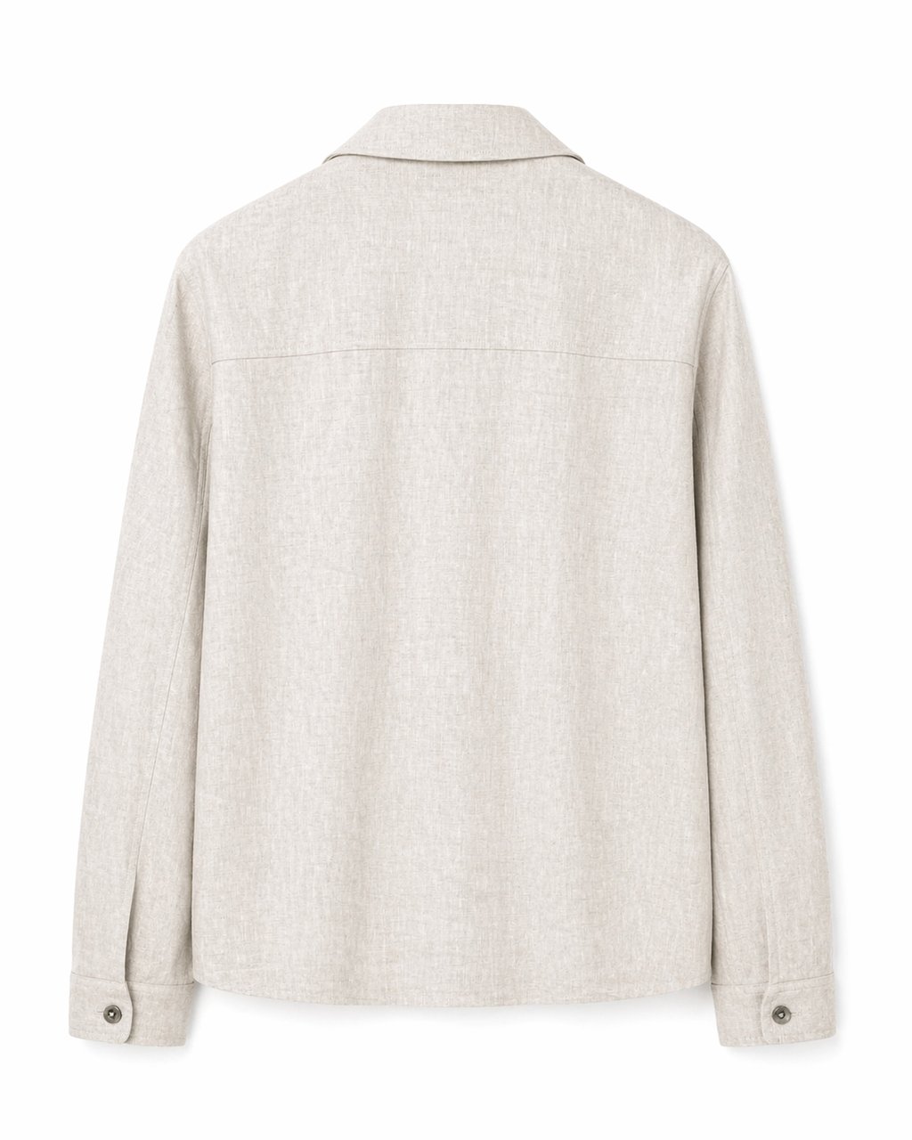 Manuel Ritz Linen Front Zip Classic Collar Jacket Neutraal