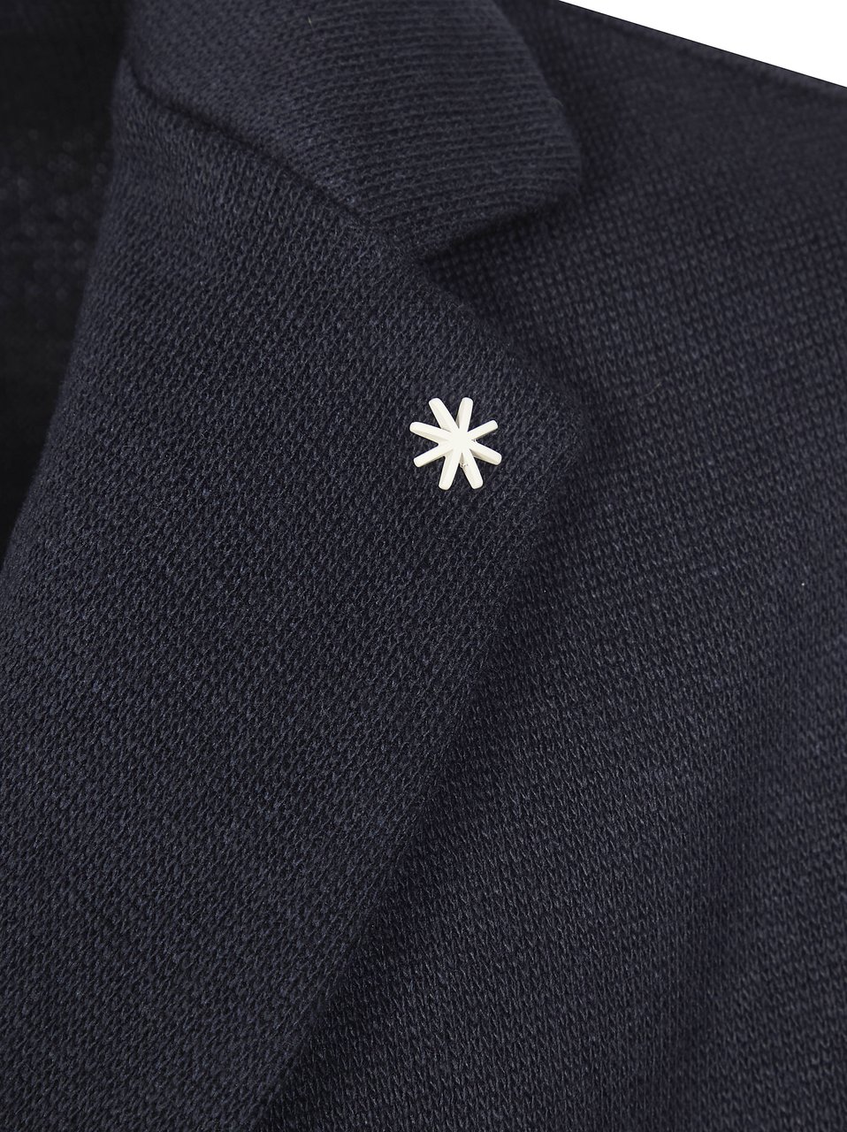 Manuel Ritz Textured Knit Star Pin Blazer Zwart