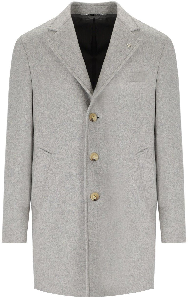 Manuel Ritz MANUEL RITZ GREY SINGLE-BREASTED COAT Grijs