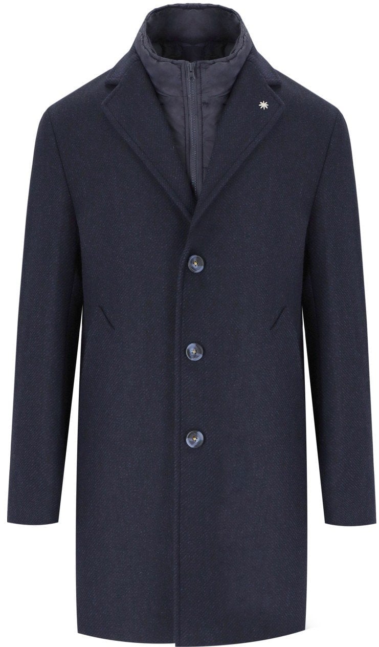 Manuel Ritz MANUEL RITZ MELANGE COAT Blauw