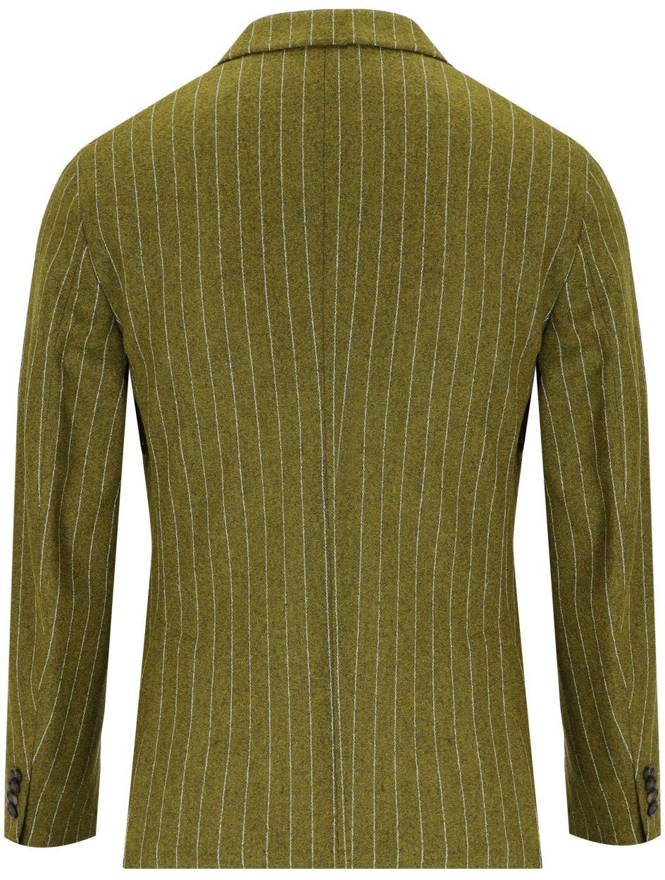 Manuel Ritz MANUEL RITZ PINSTRIPED DOUBLE-BREASTED JACKET Groen
