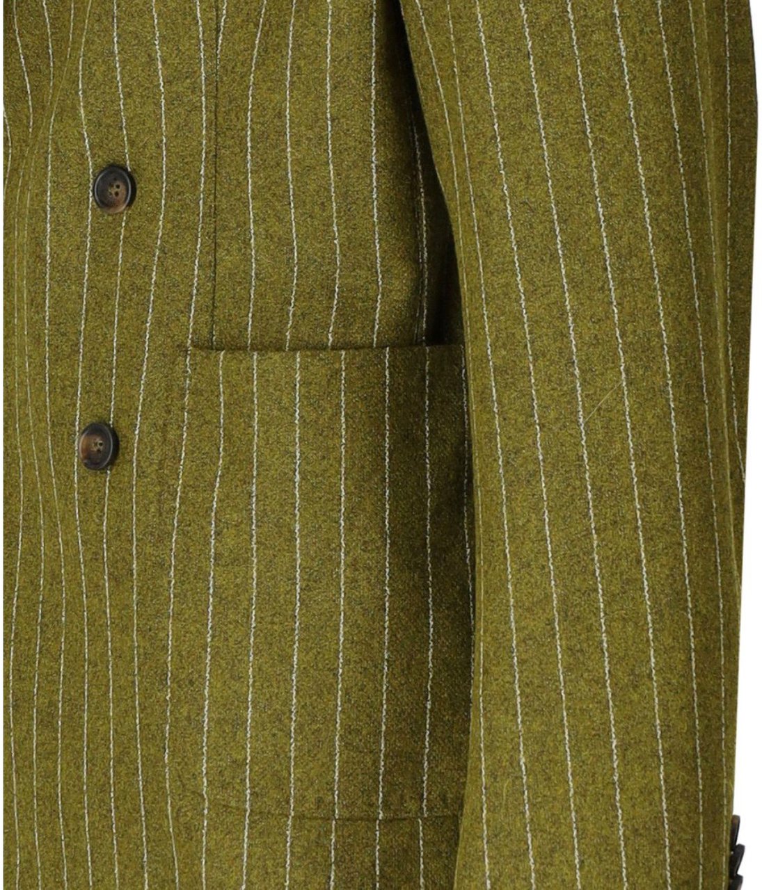 Manuel Ritz MANUEL RITZ PINSTRIPED DOUBLE-BREASTED JACKET Groen