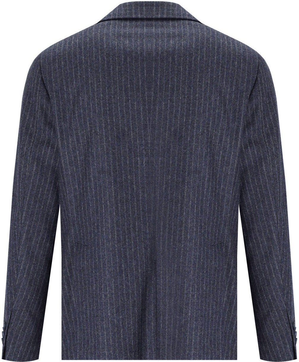 Manuel Ritz MANUEL RITZ BLUE PINSTRIPE SINGLE-BREASTED JACKET Grijs