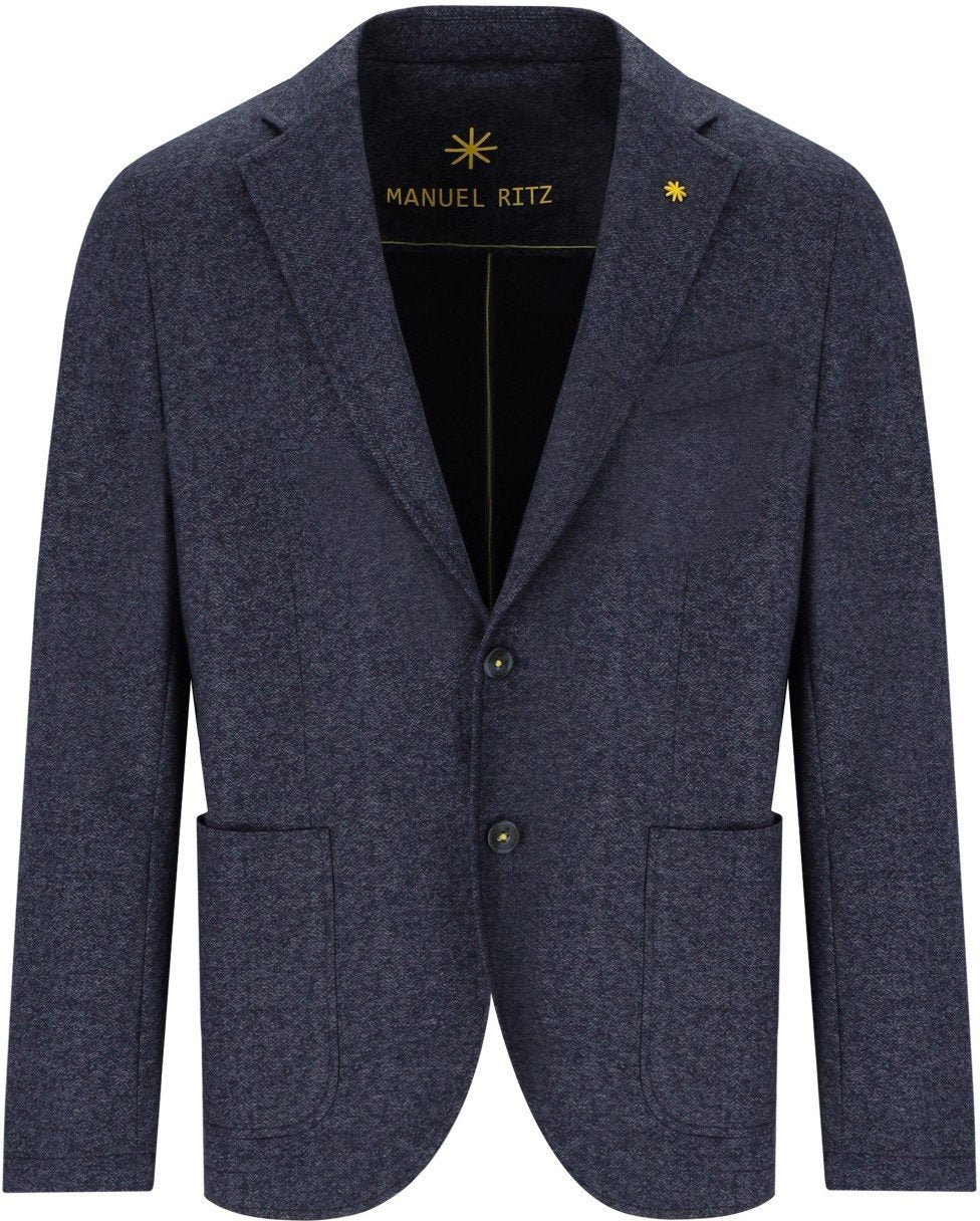 Manuel Ritz MANUEL RITZ MELANGE SINGLE BREASTED JACKET Blauw