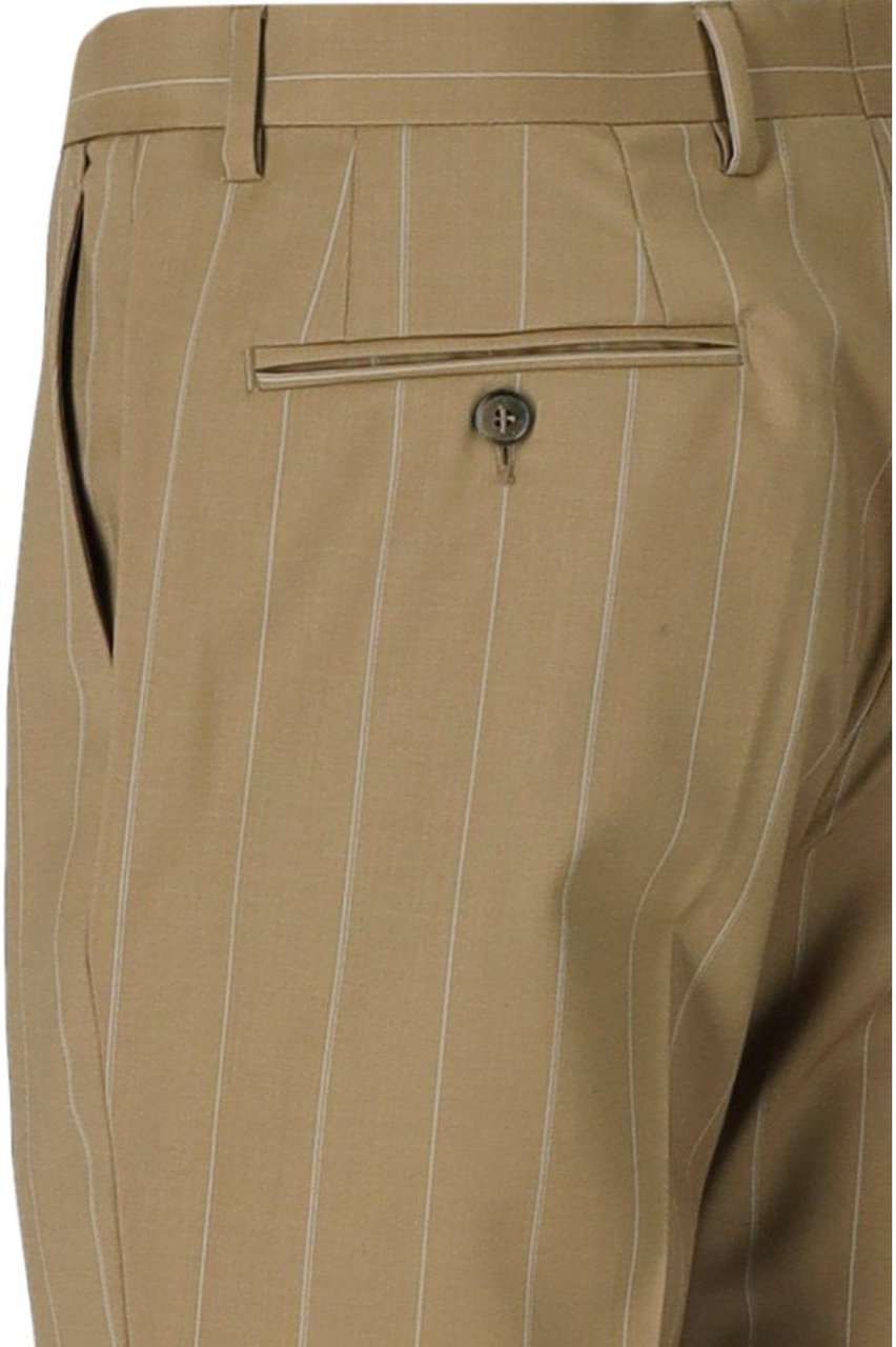 Manuel Ritz MANUEL RITZ PINSTRIPE SINGLE-BREASTED SUIT Beige