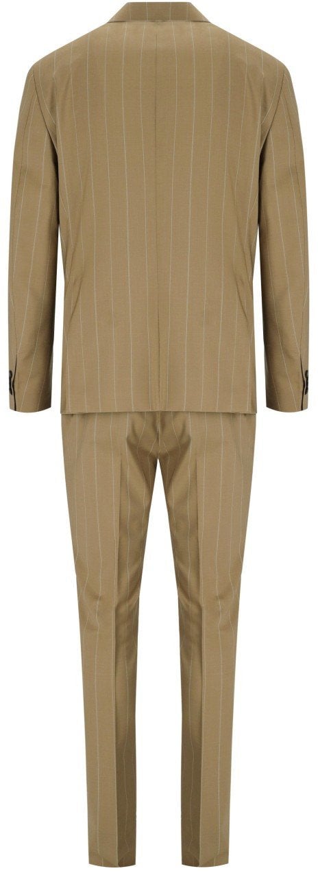Manuel Ritz MANUEL RITZ PINSTRIPE SINGLE-BREASTED SUIT Beige