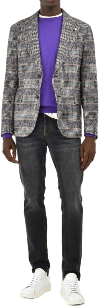 Manuel Ritz MANUEL RITZ GREY PRINCE OF WALES SINGLE BREASTED JACKET Grijs