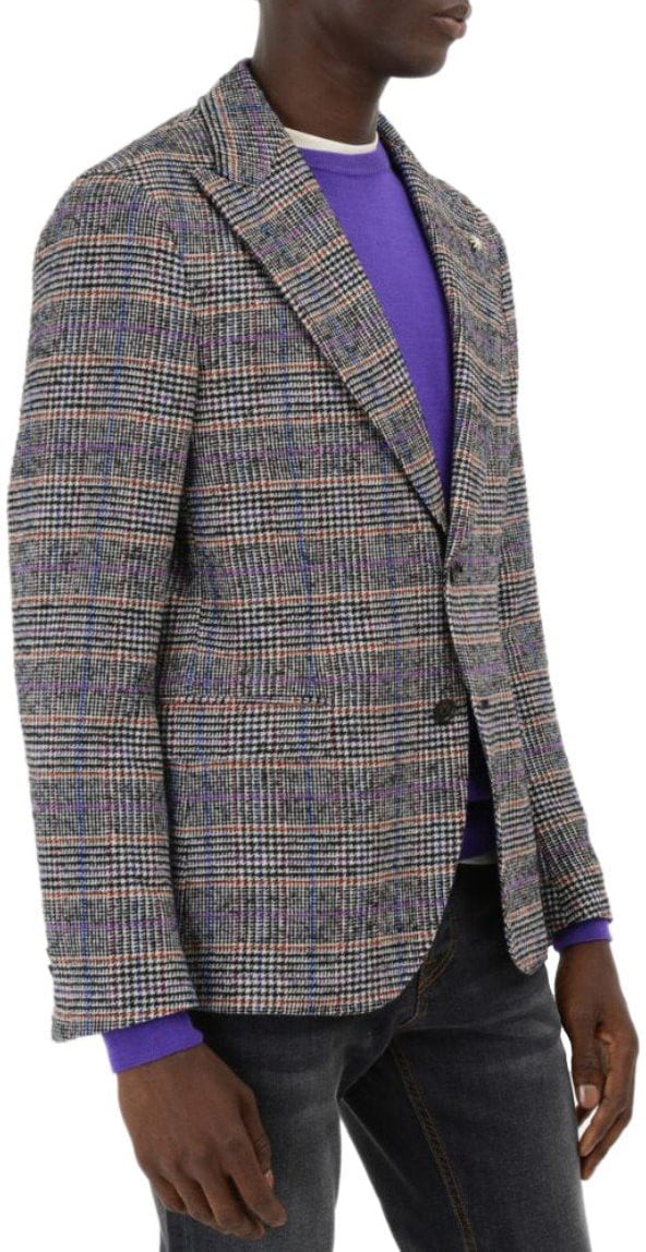 Manuel Ritz MANUEL RITZ GREY PRINCE OF WALES SINGLE BREASTED JACKET Grijs