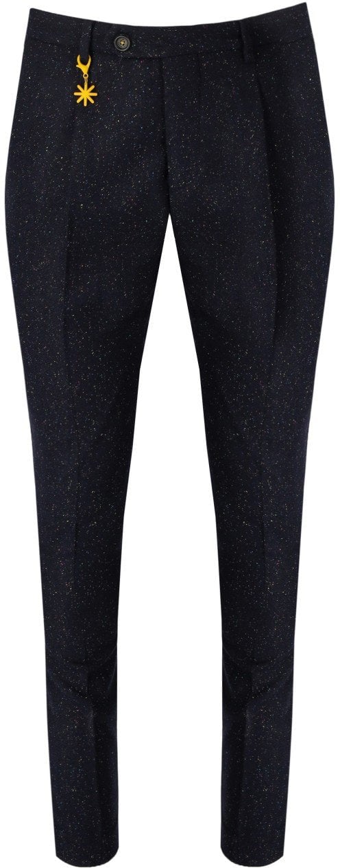 Manuel Ritz MANUEL RITZ SLIM FIT MELANGE PANTS Blauw