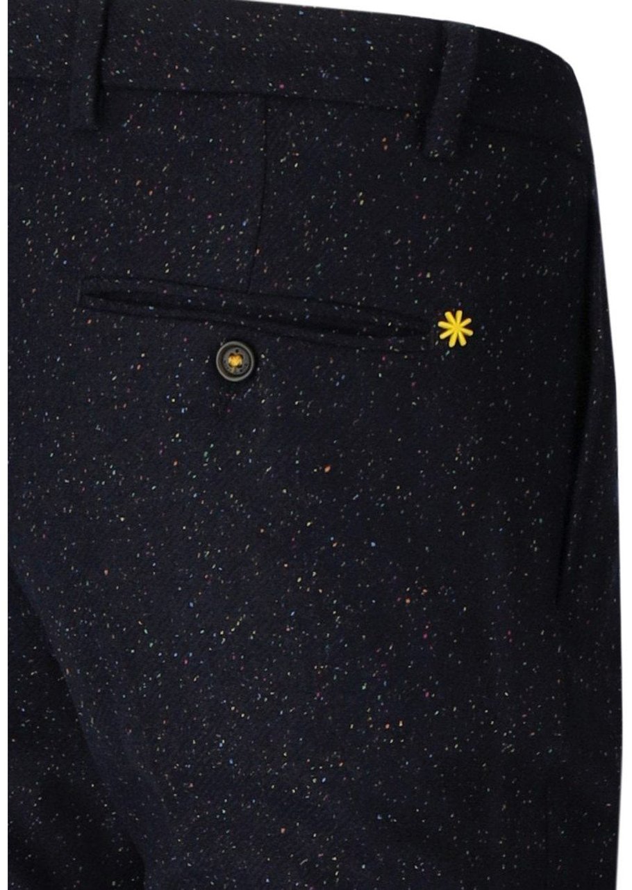 Manuel Ritz MANUEL RITZ SLIM FIT MELANGE PANTS Blauw