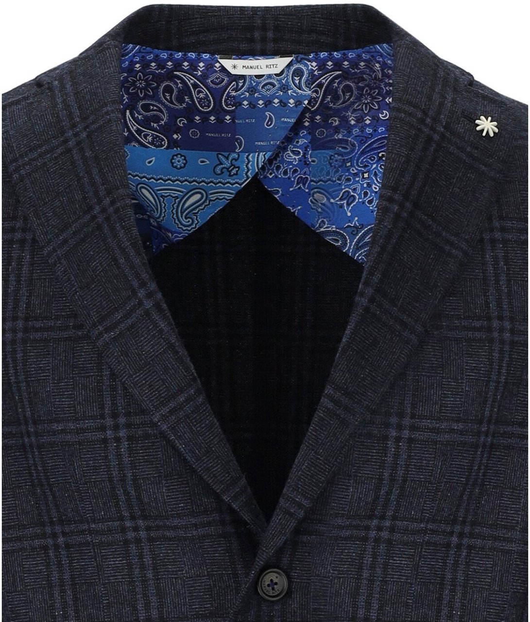 Manuel Ritz MANUEL RITZ TARTAN SINGLE BREASTED JACKET Blauw