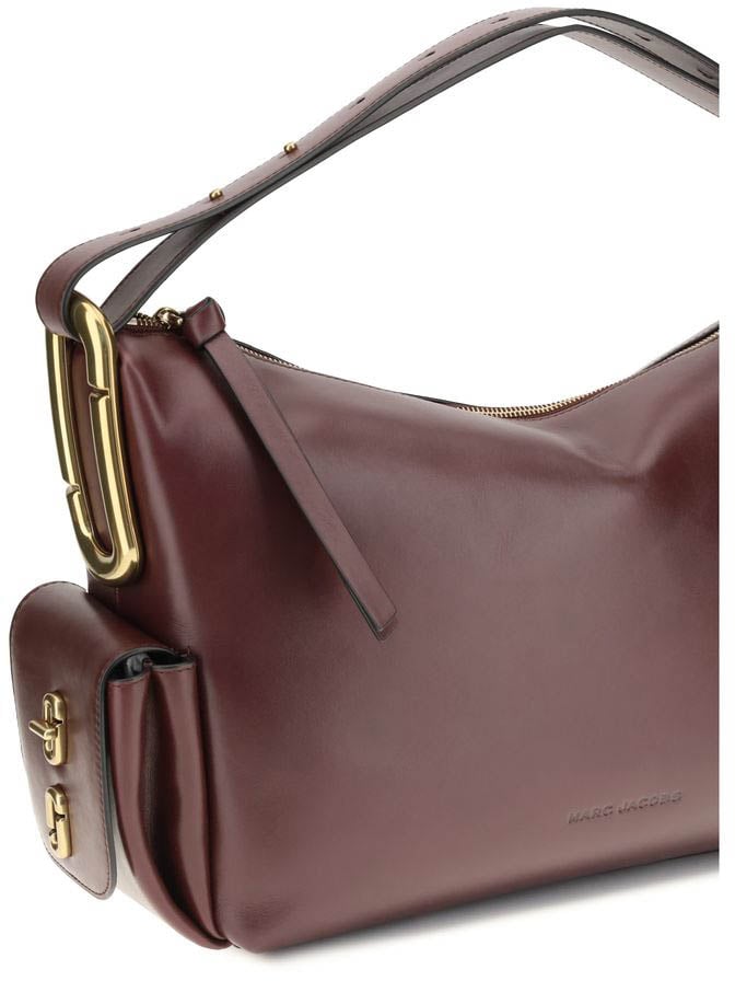 Marc Jacobs Bordeaux Calf Leather Bos Taurus Shoulder Bag Maroon